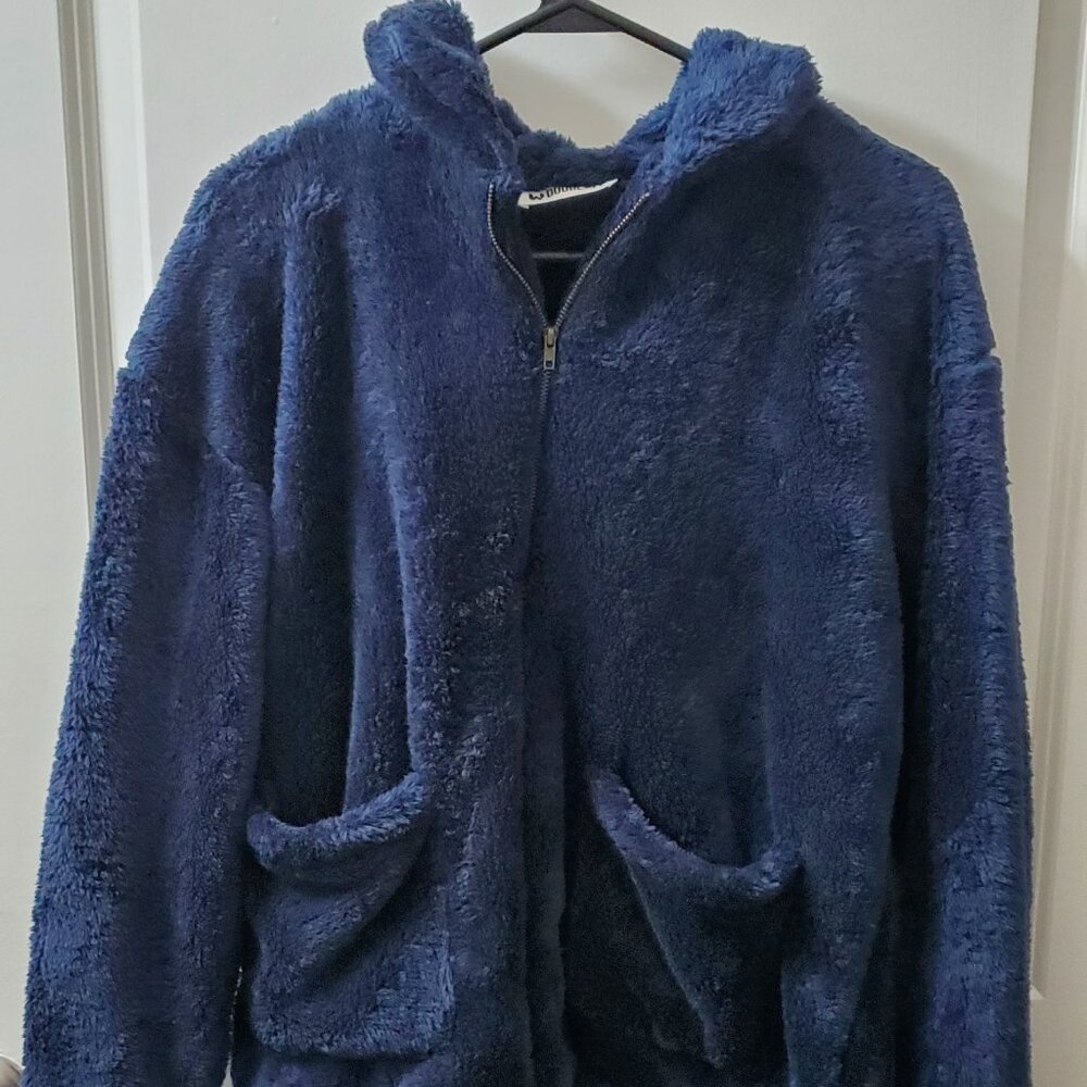 Doublju Navy Plush Jacket